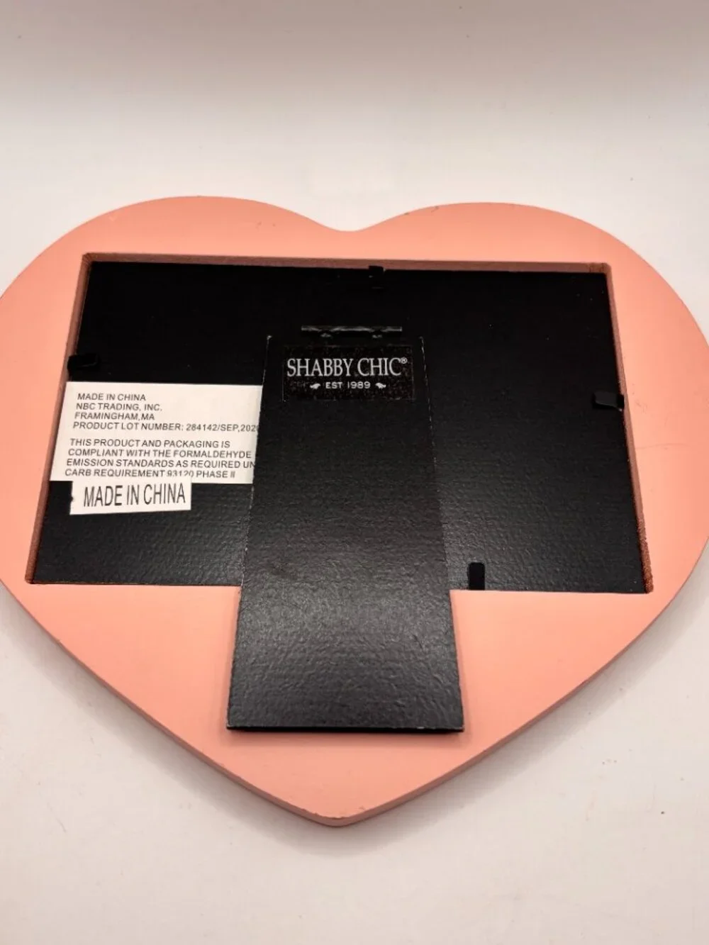 Shabby Chic Picture Frame Pink Wood Shiplap style Heart Romantic Cottagecore